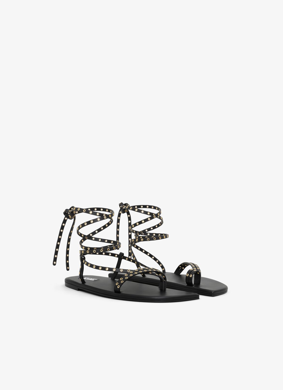 MARSA FLAT SANDALS IN CALFSKIN ALAÏA BLACK MARSA FLAT SANDALS IN CALFSKIN